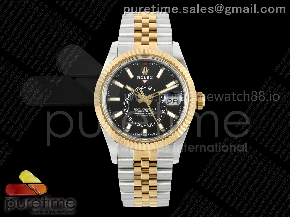 Skydweller 336933 SS/YG Noob Black Dial on SS/YG Jubilee Bracelet A9002 V2