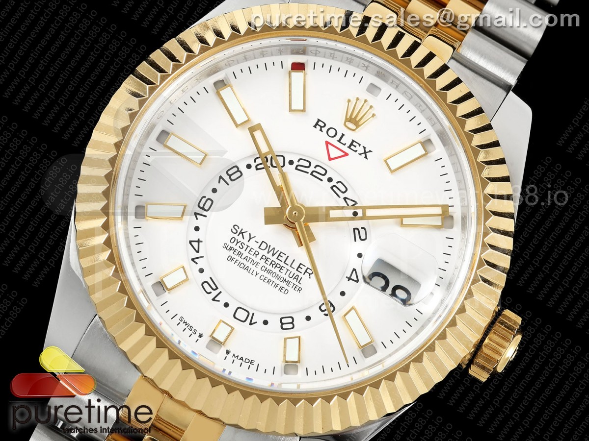 Skydweller 336933 SS/YG Noob White Dial on SS/YG Jubilee Bracelet A9002 V2