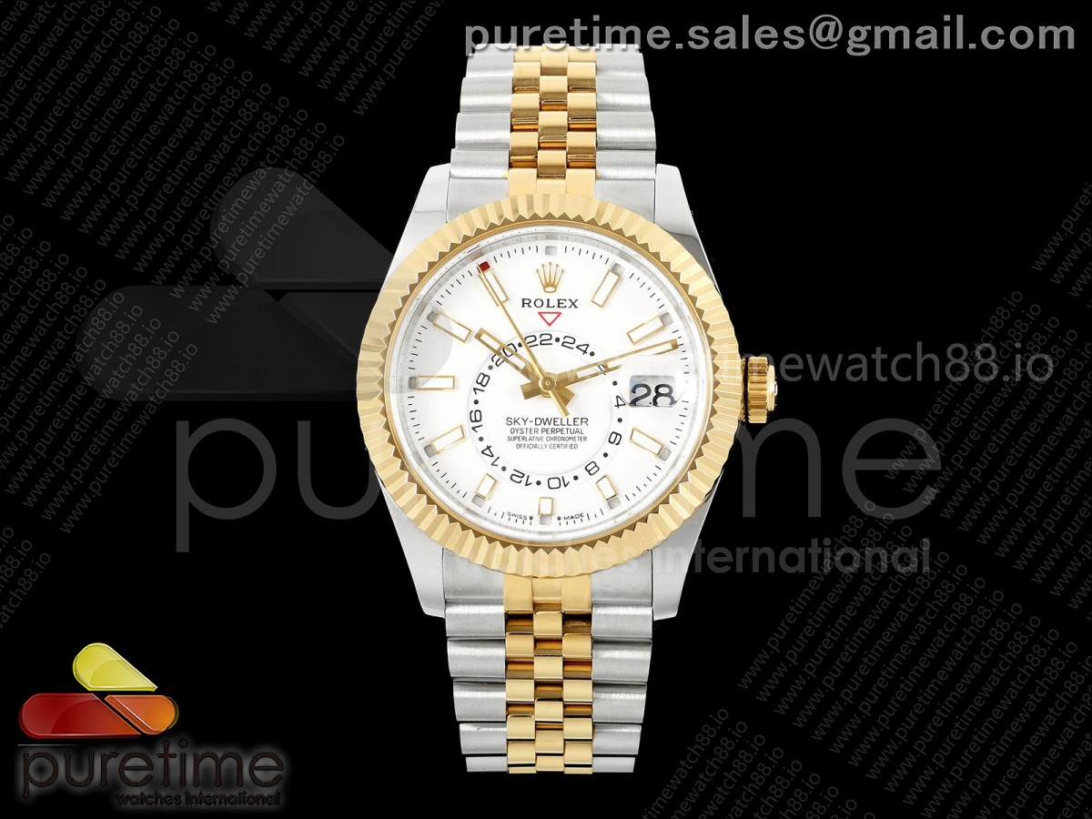 Skydweller 336933 SS/YG Noob White Dial on SS/YG Jubilee Bracelet A9002 V2