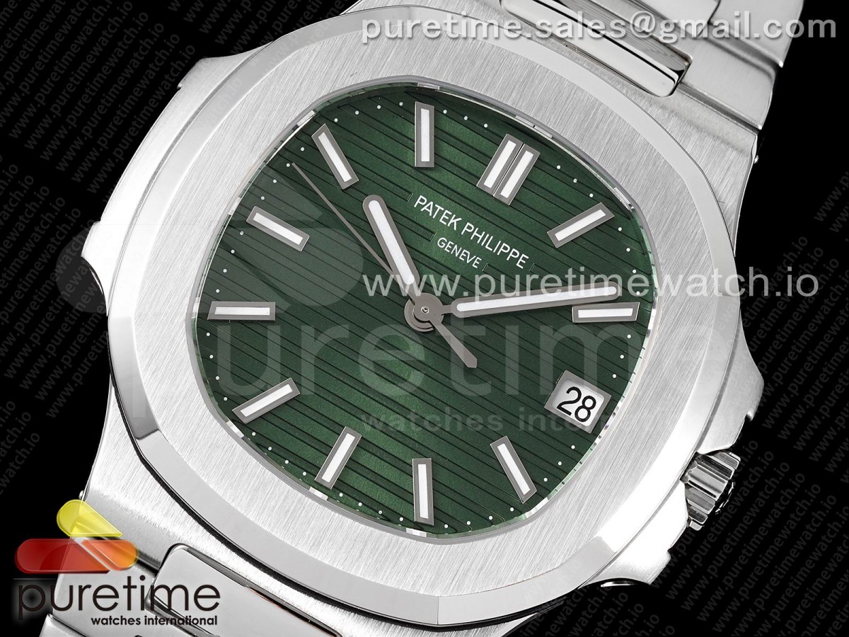Nautilus 5711/1A 3KF Green Textured Dial on SS Bracelet A324 V2