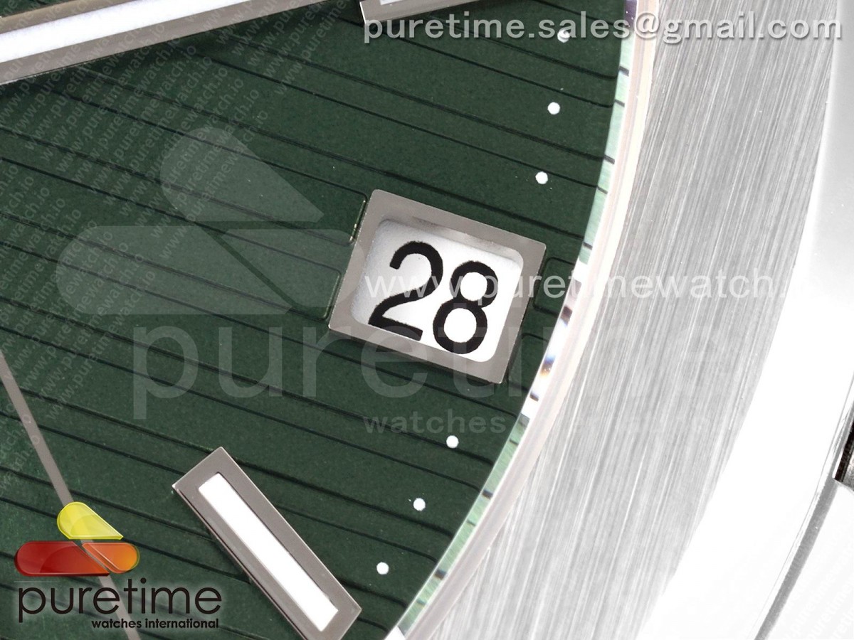 Nautilus 5711/1A 3KF Green Textured Dial on SS Bracelet A324 V2