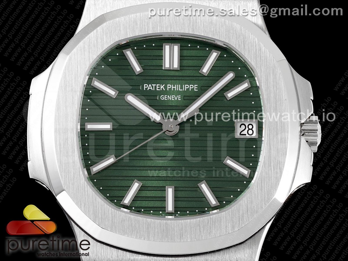 Nautilus 5711/1A 3KF Green Textured Dial on SS Bracelet A324 V2