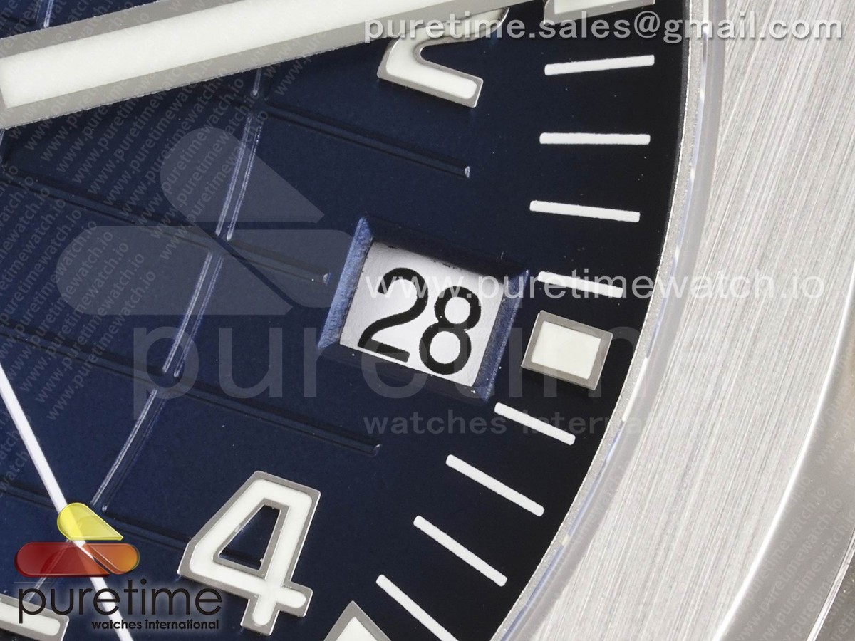 Aquanaut 5168G 42mm SS 3KF Blue Dial on Blue Rubber Strap A324 V2