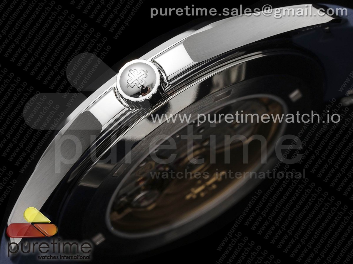 Aquanaut 5168G 42mm SS 3KF Blue Dial on Blue Rubber Strap A324 V2