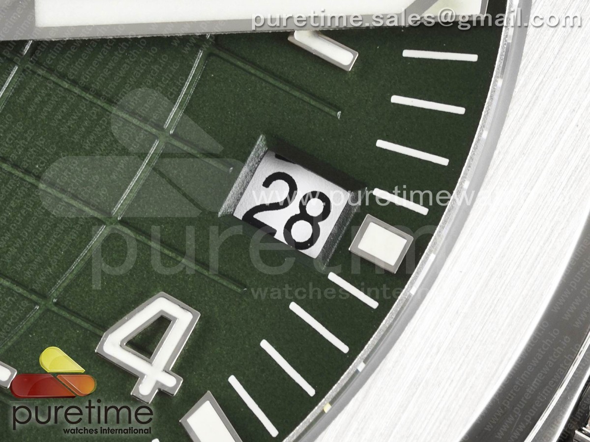 Aquanaut 5168G 42mm SS 3KF Green Dial on Green Rubber Strap A324 V2