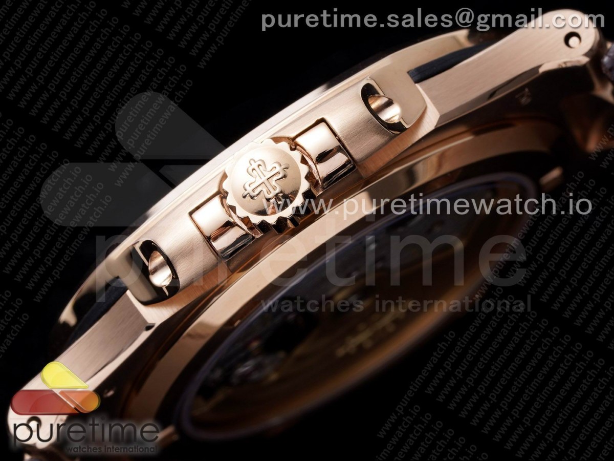 Nautilus 5711/1R RG 3KF Brown Textured Dial on Brown Leather Strap A324 V2