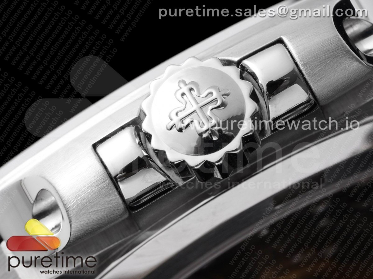 Nautilus 5711 SS 3KF Gray Textured Dial on Black Leather Strap A324 V2
