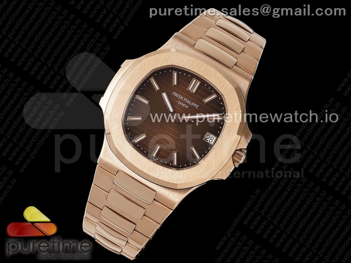 Nautilus 5711/1R RG 3KF Brown Textured Dial on RG Bracelet A324 V2