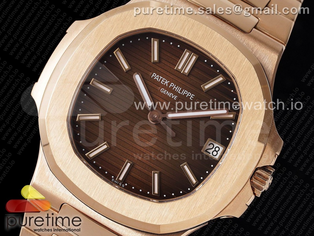 Nautilus 5711/1R RG 3KF Brown Textured Dial on RG Bracelet A324 V2