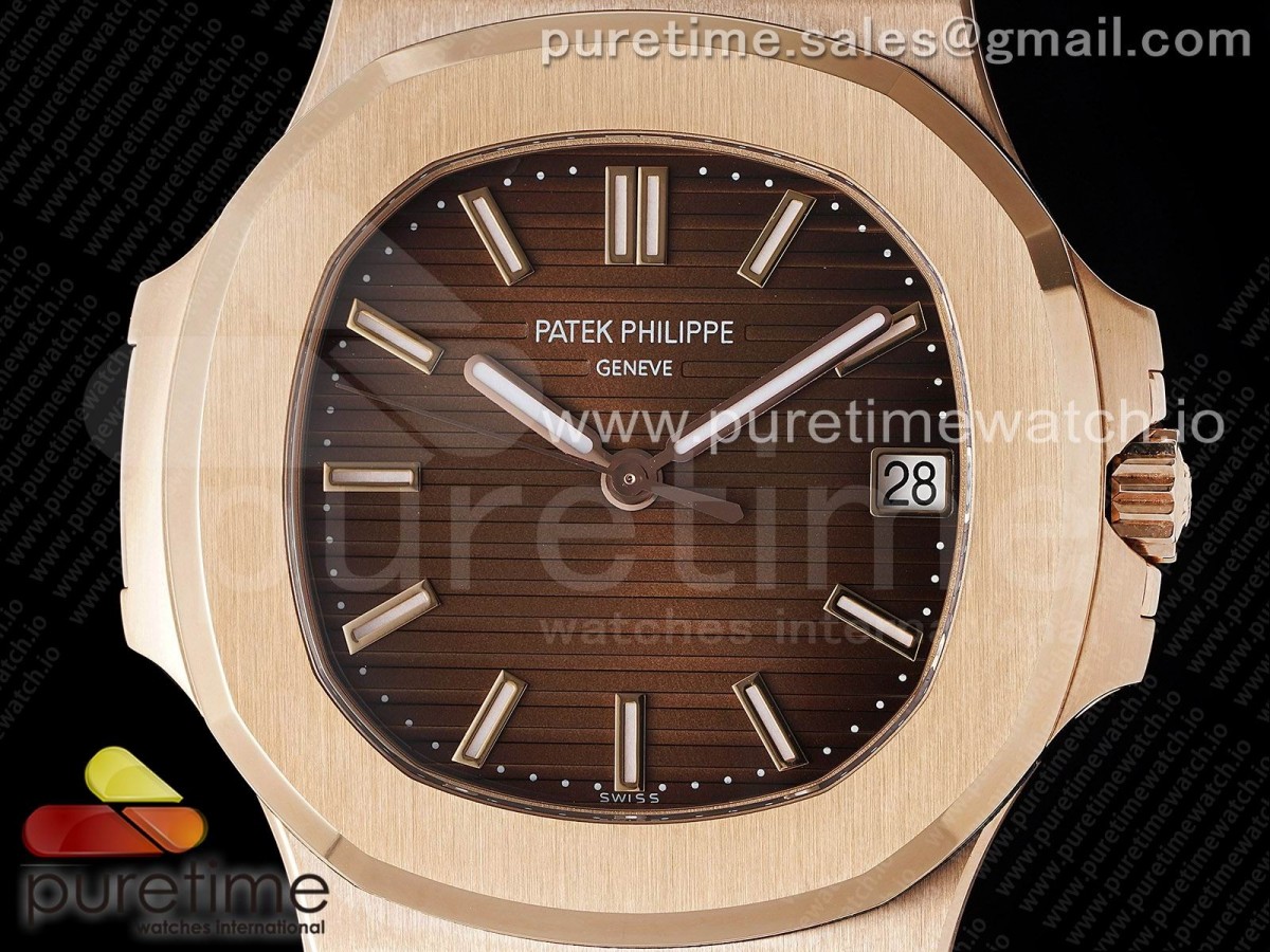 Nautilus 5711/1R RG 3KF Brown Textured Dial on RG Bracelet A324 V2