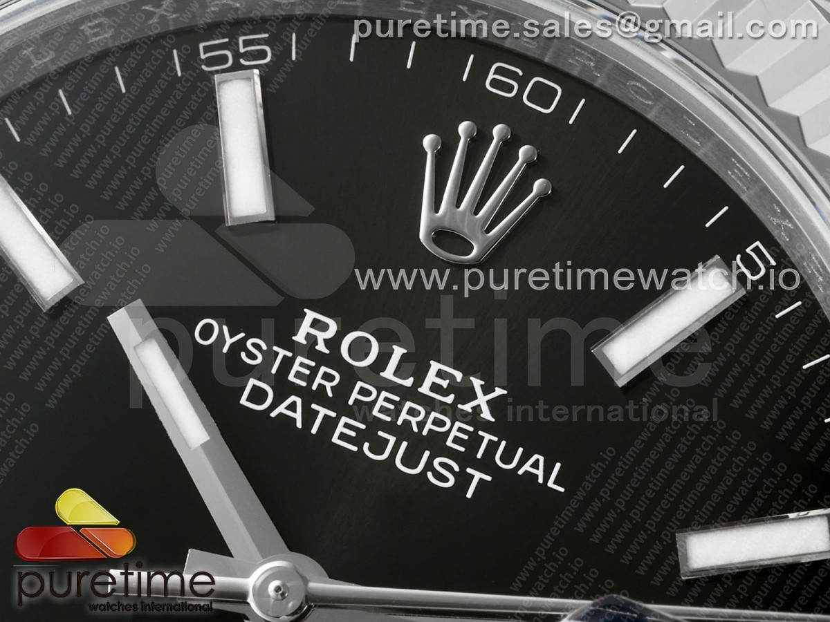 DateJust 41 126334 JQF 904L Steel Black Stick Dial on Oyster Bracelet VR3235
