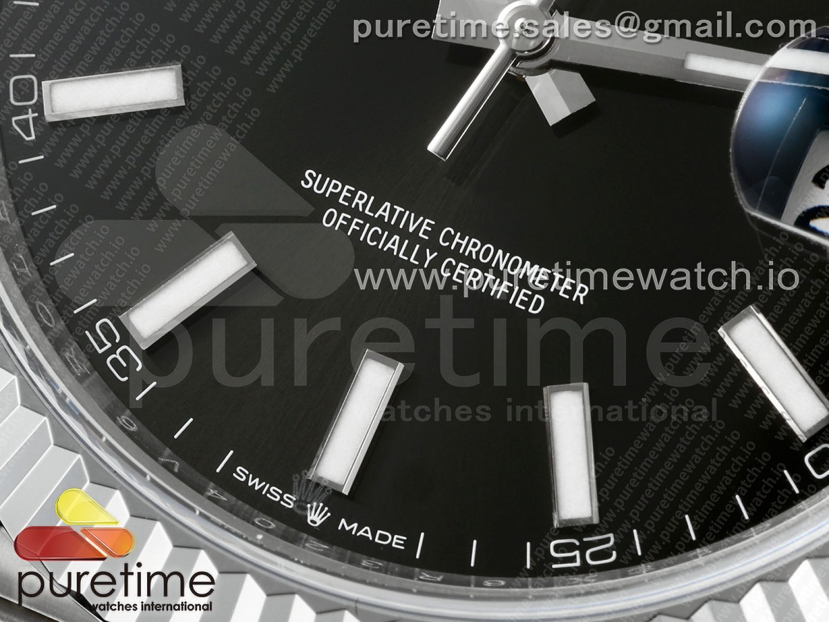 DateJust 41 126334 JQF 904L Steel Black Stick Dial on Oyster Bracelet VR3235