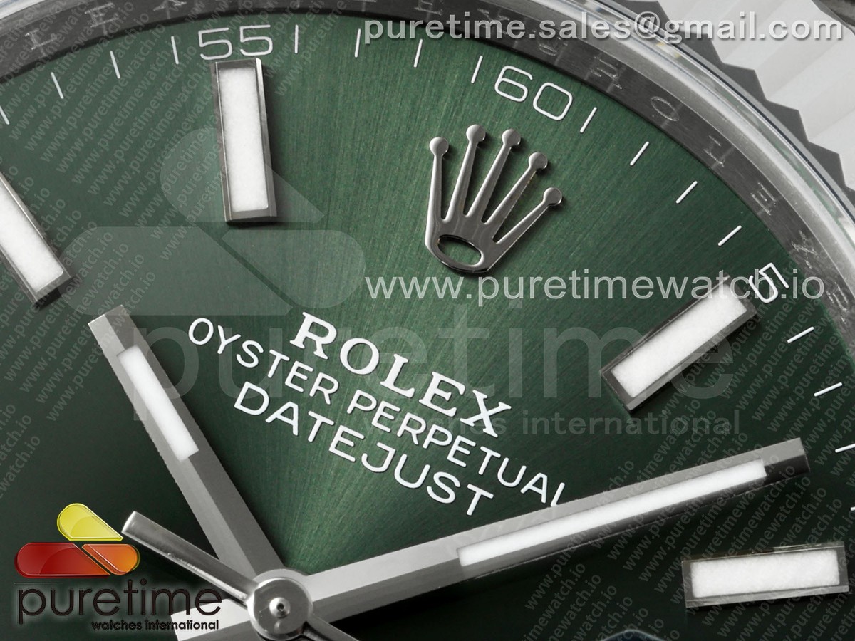 DateJust 41 126334 JQF 904L Steel Green Stick Dial on Oyster Bracelet VR3235
