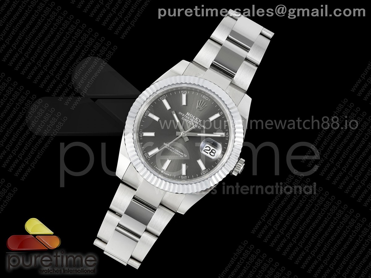 DateJust 41 126334 JQF 904L Steel Gray Stick Dial on Oyster Bracelet VR3235