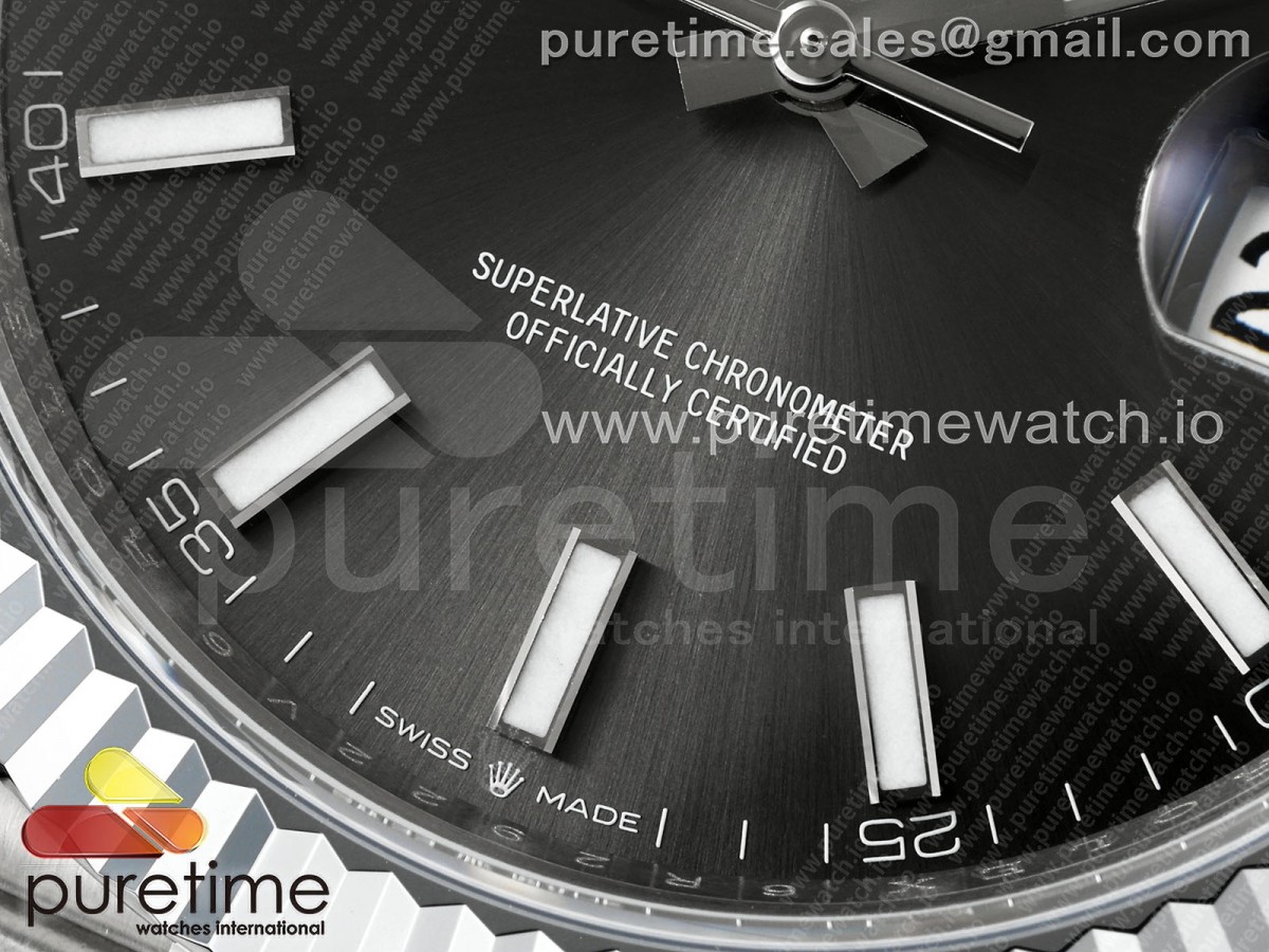 DateJust 41 126334 JQF 904L Steel Gray Stick Dial on Oyster Bracelet VR3235