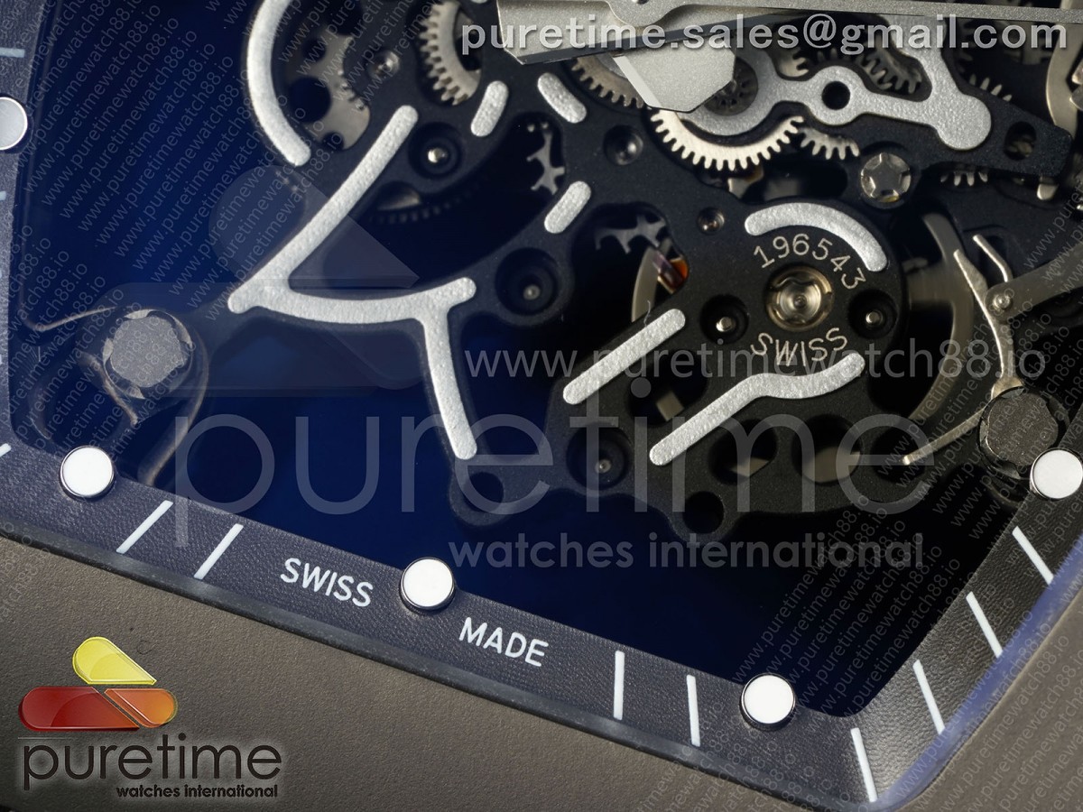 RM055 Gray Ceramic ZF on Gray Shark Rubber Strap RMUL2