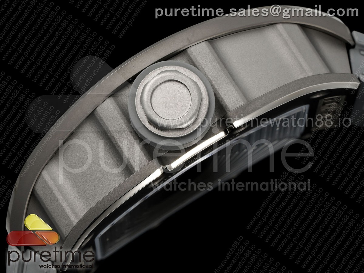 RM055 Gray Ceramic ZF on Gray Shark Rubber Strap RMUL2