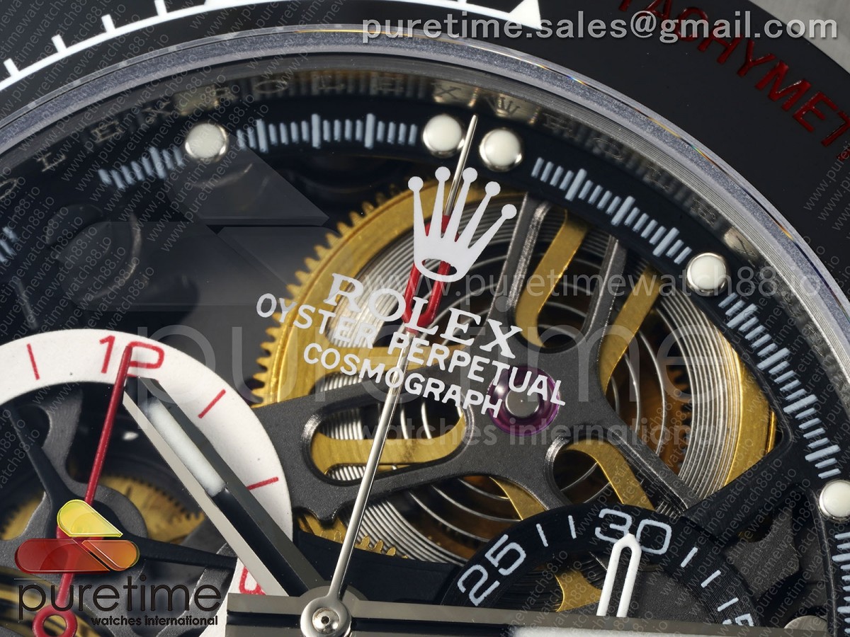 Daytona Artisans SS GETF Skeleton Dial Black Ceramic Bezel on SS Bracelet DD4802