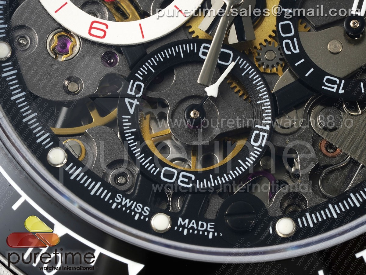 Daytona Artisans SS GETF Skeleton Dial Black Ceramic Bezel on SS Bracelet DD4802
