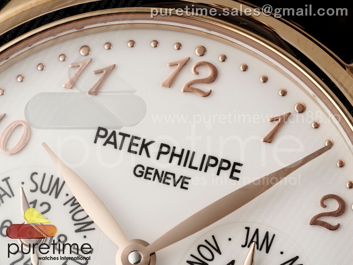 Perpetual Calendar 5140 RG 3KF White Numeral Dial on Brown Leather Strap A240