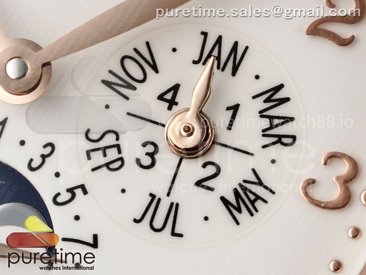 Perpetual Calendar 5140 RG 3KF White Numeral Dial on Brown Leather Strap A240