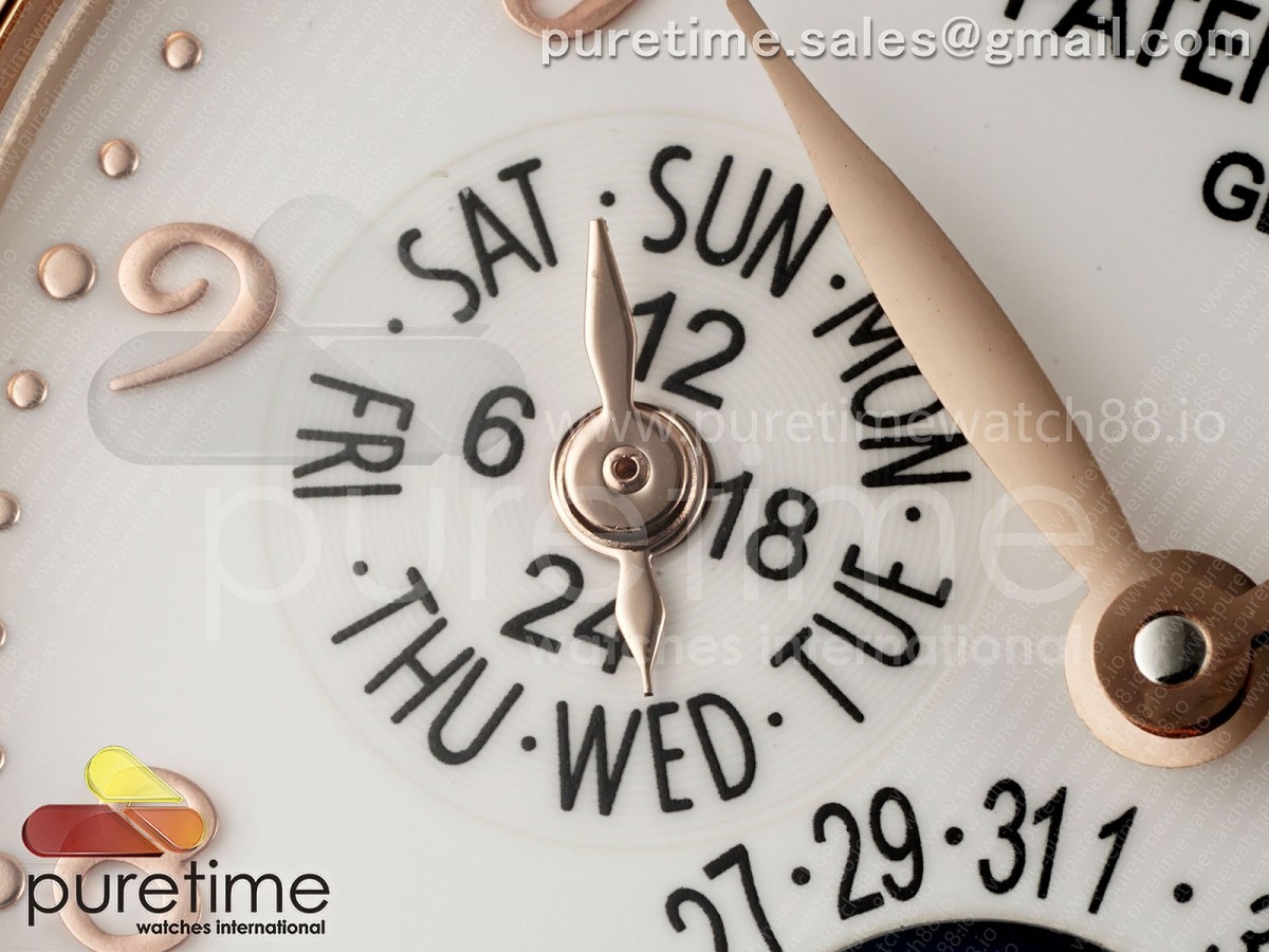 Perpetual Calendar 5140 RG 3KF White Numeral Dial on Brown Leather Strap A240