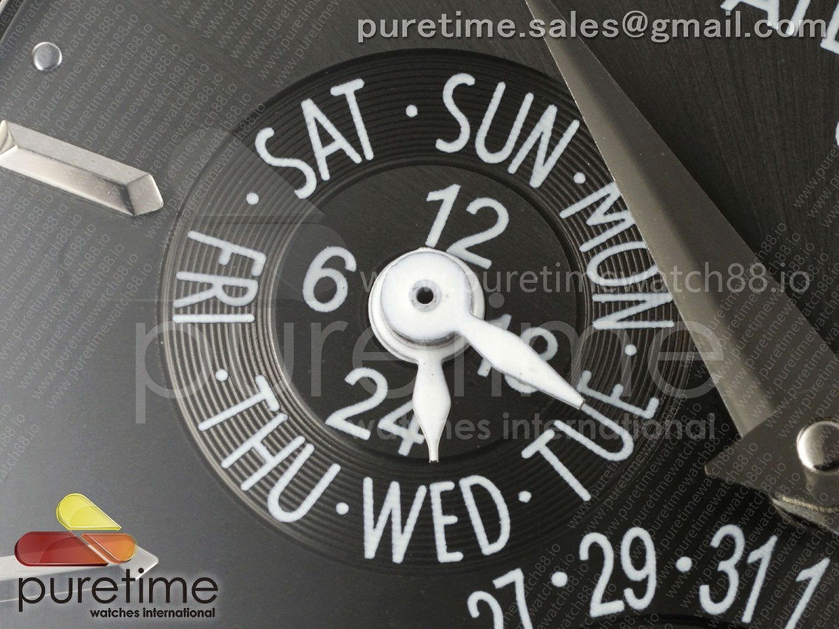 Perpetual Calendar 5140 SS 3KF Gray Dial on Black Leather Strap A240