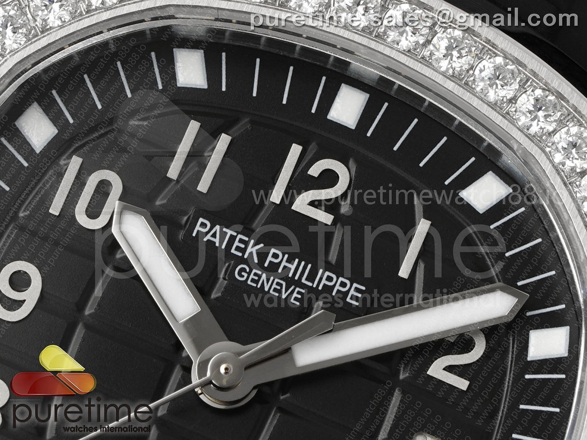 Aquanaut 5267 SS PPF Black Textured Dial on Black Rubber Strap Ronda Quartz