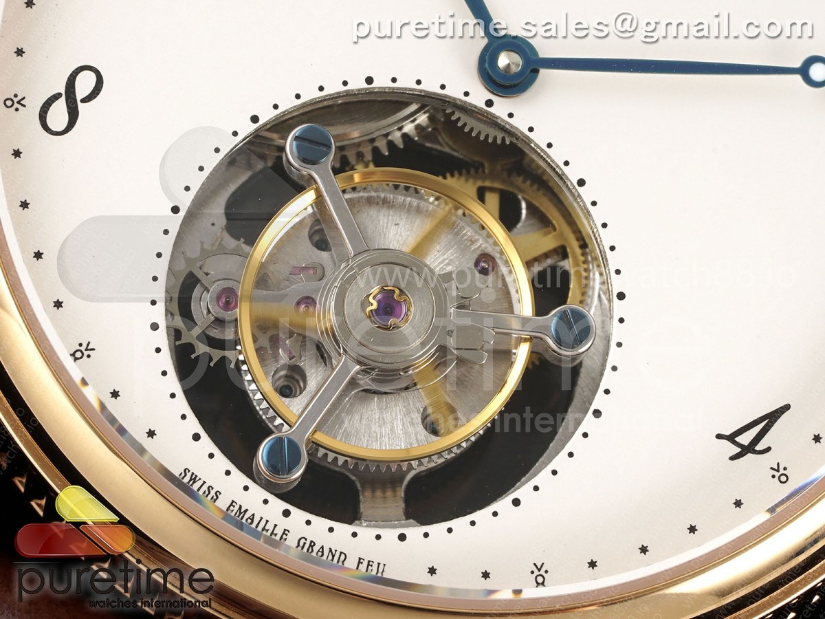 Classique Tourbillon RG RMS White Numeral Dial on Brown Leather Strap