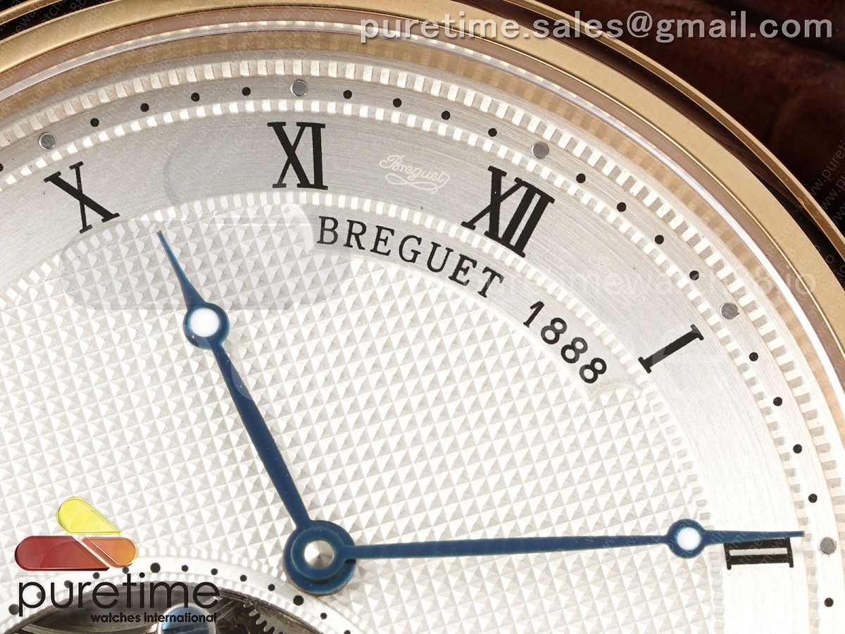 Classique Tourbillon RG RMS White Roman Dial on Brown Leather Strap Style 2