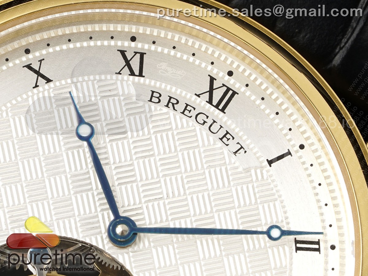 Classique Tourbillon YG RMS White Roman Dial on Black Leather Strap Style 1