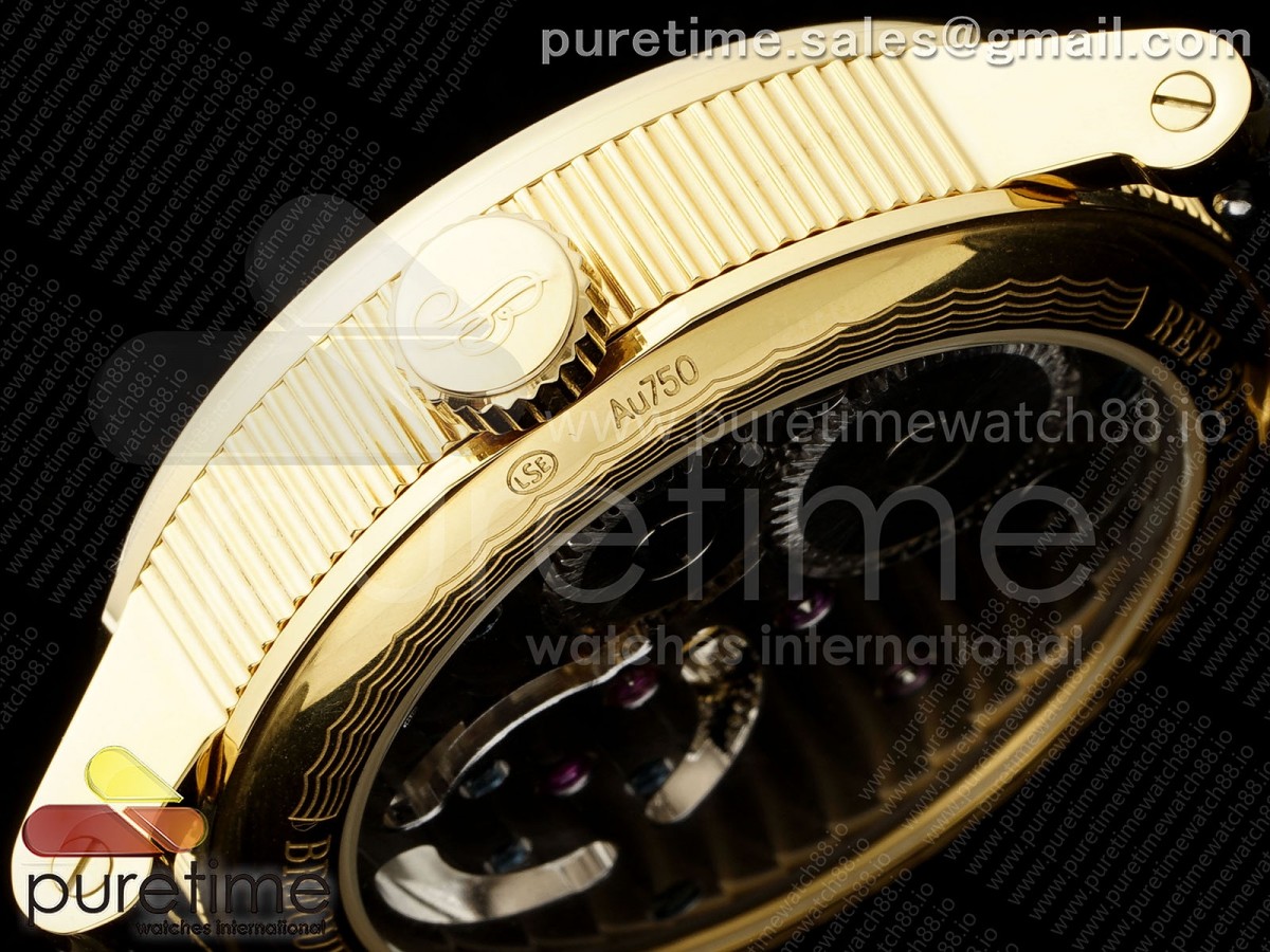 Classique Tourbillon YG RMS White Roman Dial on Black Leather Strap Style 1