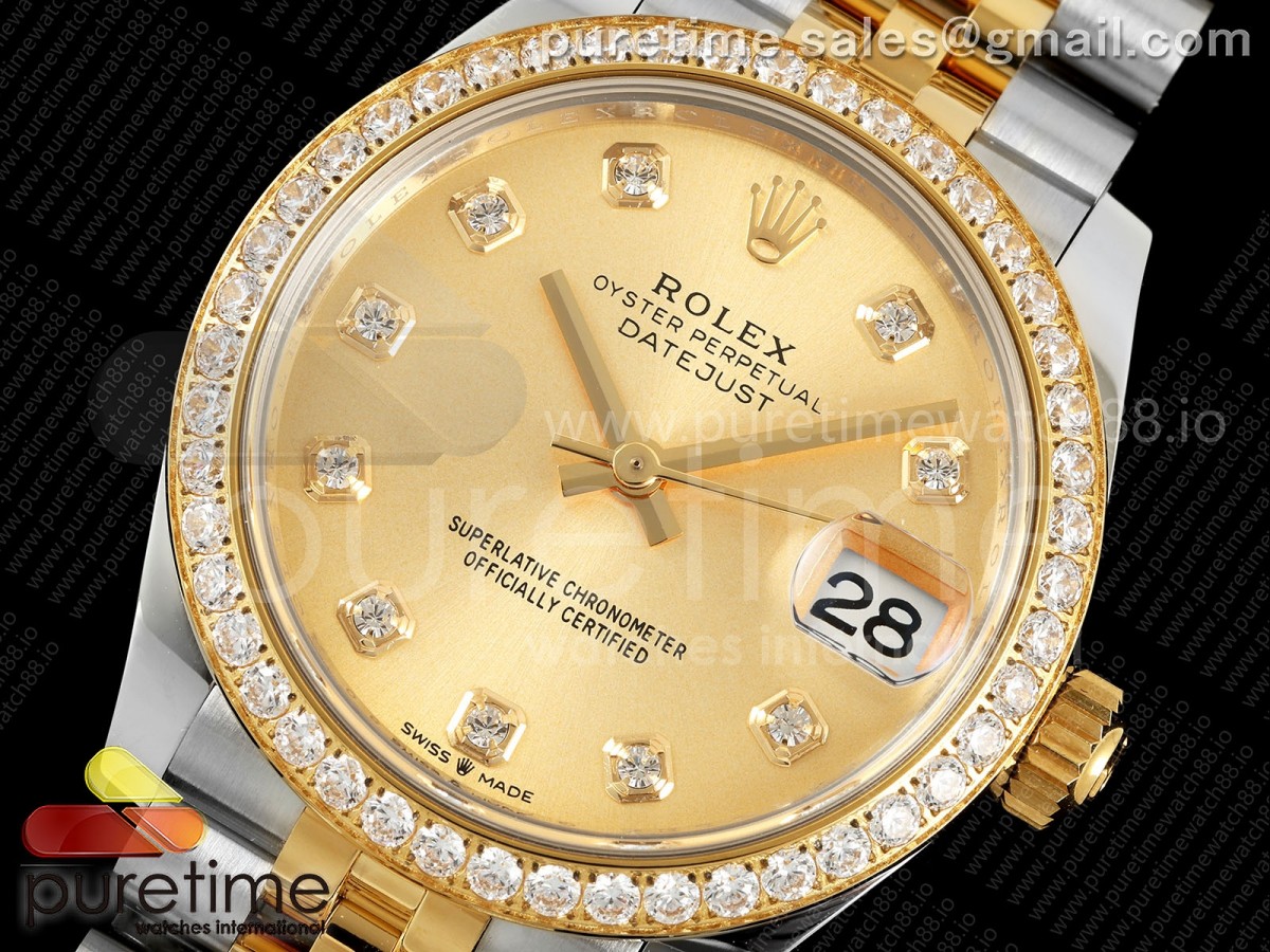 DateJust 31 Ladies Diamonds Bezel SS/YG THB YG Diamonds Dial on Jubilee Bracelet A2236