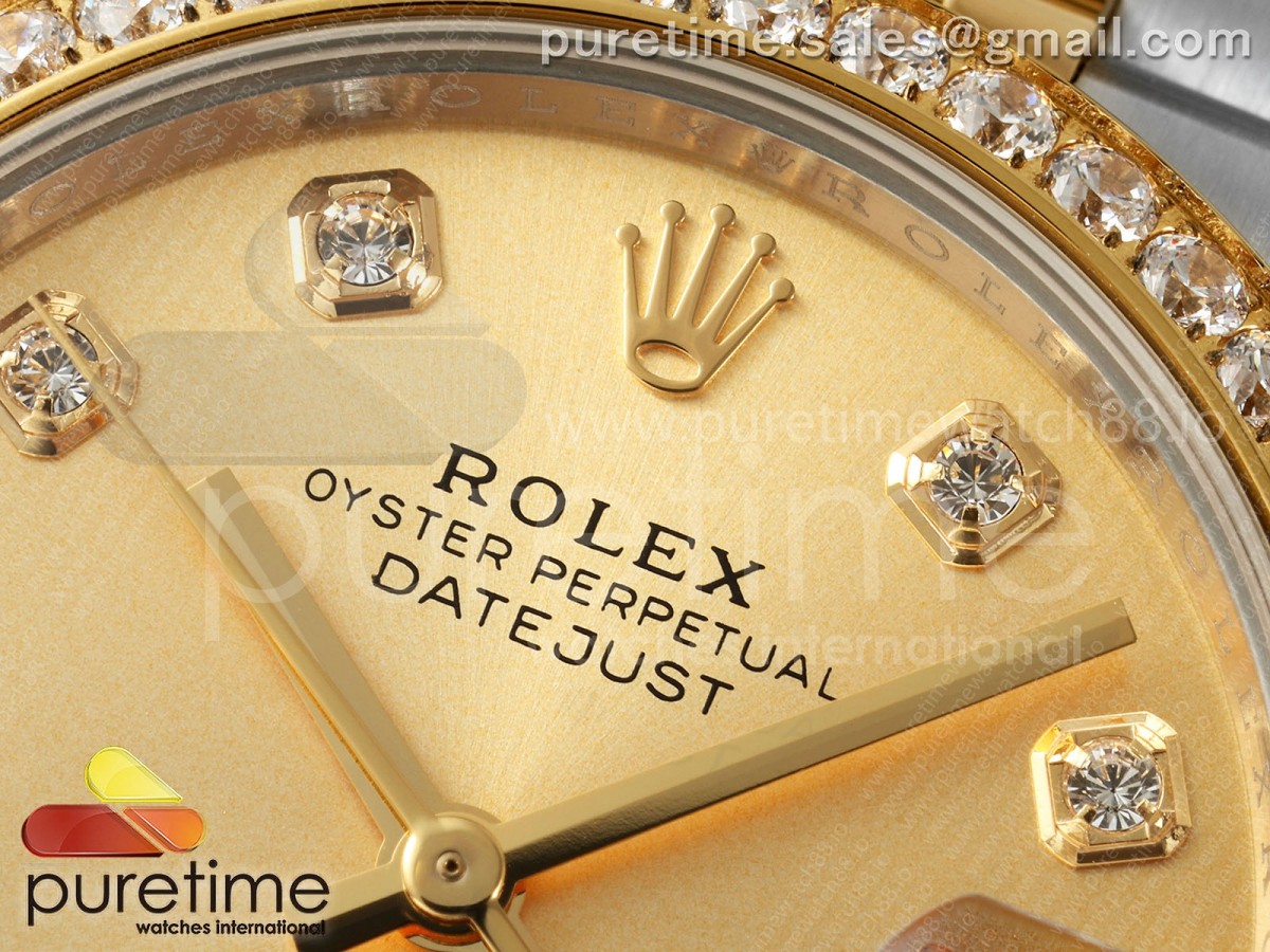 DateJust 31 Ladies Diamonds Bezel SS/YG THB YG Diamonds Dial on Jubilee Bracelet A2236