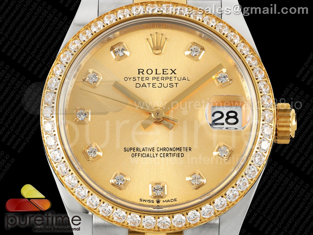 DateJust 31 Ladies Diamonds Bezel SS/YG THB YG Diamonds Dial on Jubilee Bracelet A2236