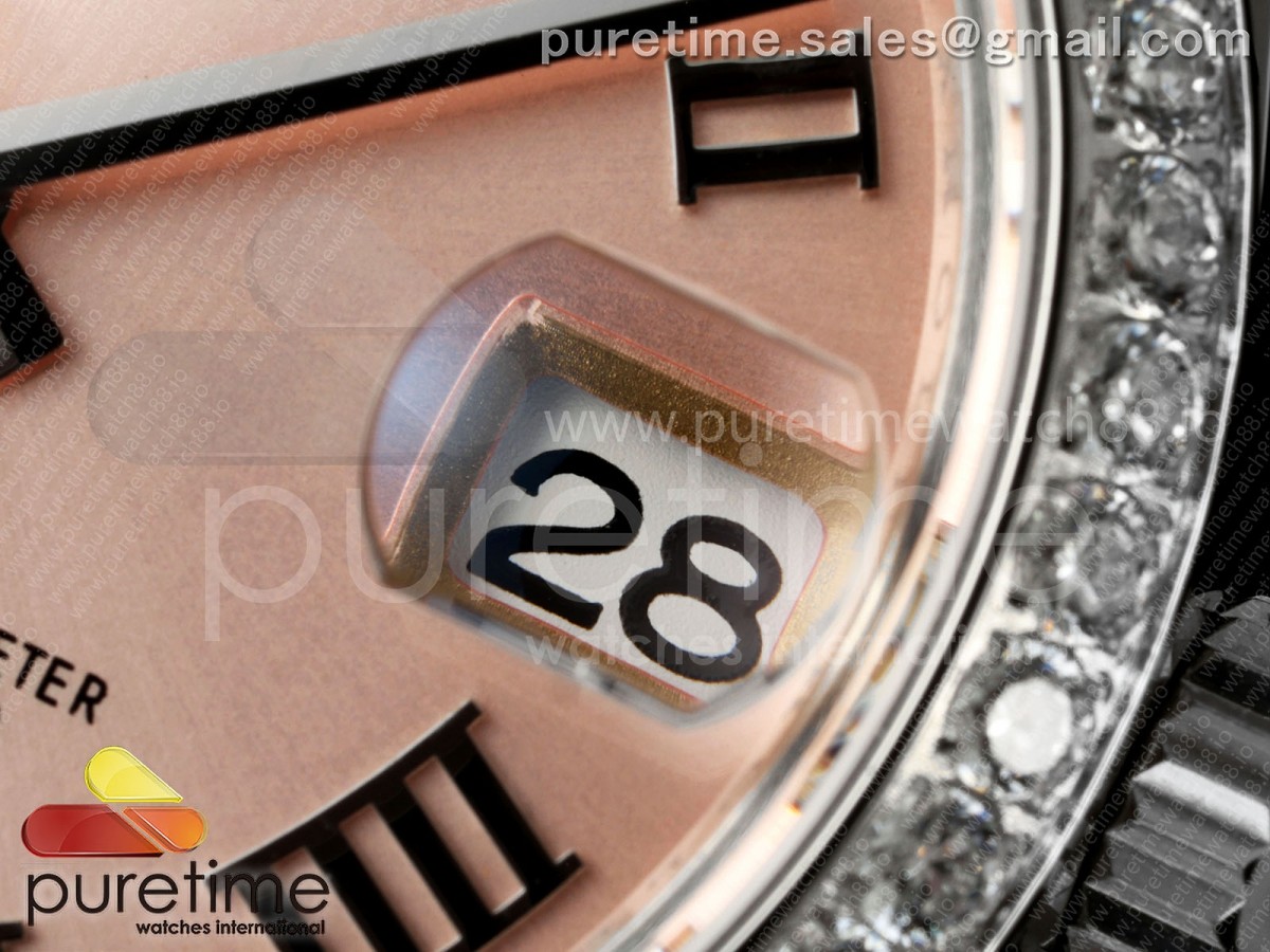 DateJust 31 Ladies Diamonds Bezel SS THB RG Roman Dial on Jubilee Bracelet A2236