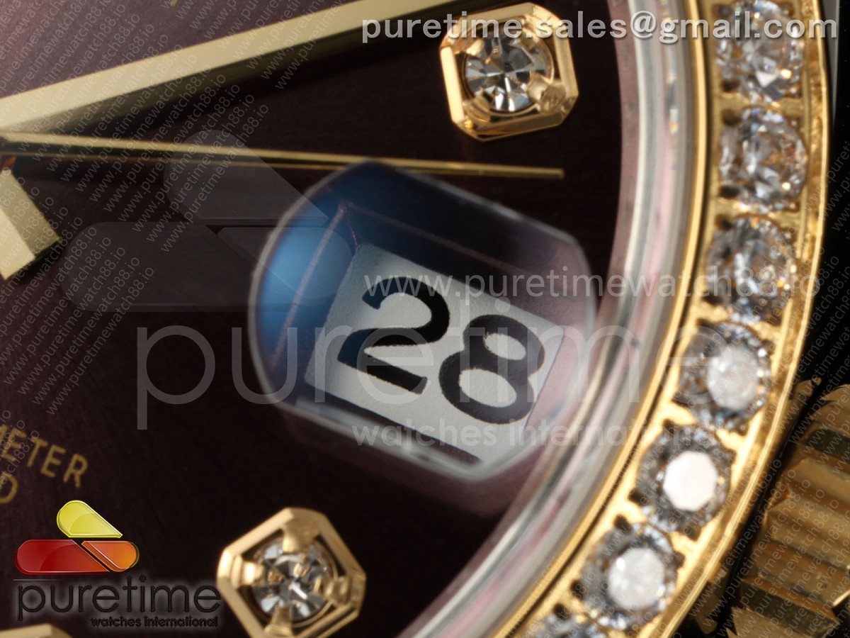 DateJust 31 Ladies Diamonds Bezel SS/YG THB Brown Diamonds Dial on Jubilee Bracelet A2236