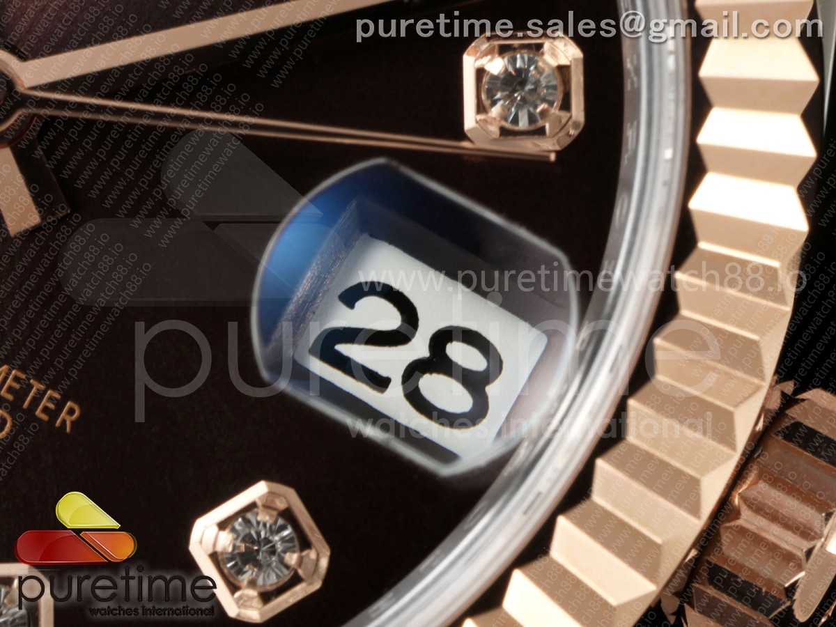 DateJust 31 Ladies Fluted Bezel SS/RG THB Brown Diamonds Dial on Jubilee Bracelet A2236