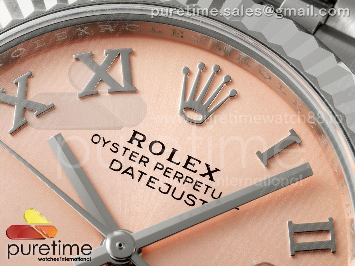 DateJust 31 Ladies Fluted Bezel SS THB RG Roman Dial on Jubilee Bracelet A2236