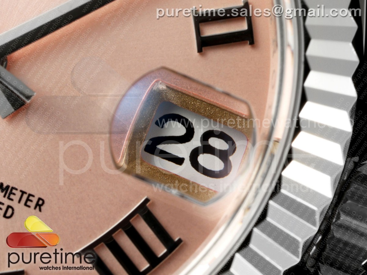 DateJust 31 Ladies Fluted Bezel SS THB RG Roman Dial on Jubilee Bracelet A2236