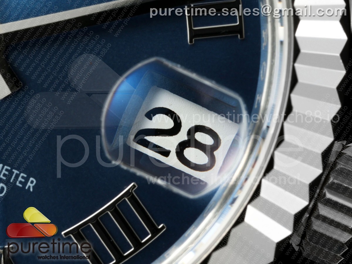 DateJust 31 Ladies Fluted Bezel SS THB Blue Roman Dial on Jubilee Bracelet A2236