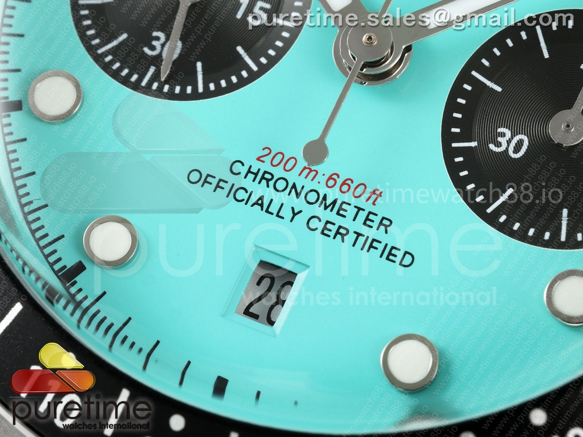 Black Bay Chrono SS BLSF Blue Dial on Jubilee Strap A7750