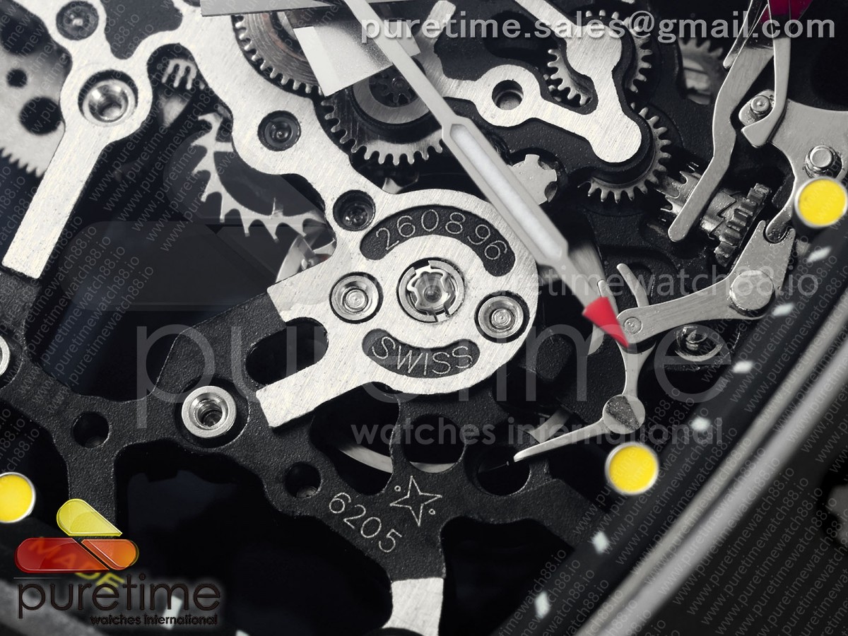 RM035 Americas Black Ceramic ZF Skeleton Dial on Black Rubber Strap RMUL1