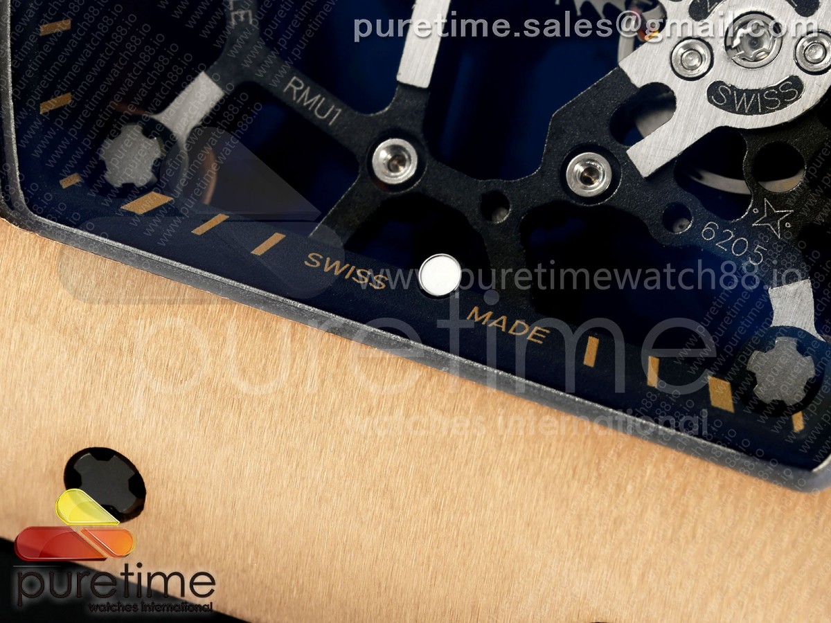RM035 Americas RG ZF Skeleton Dial on Black Rubber Strap RMUL1