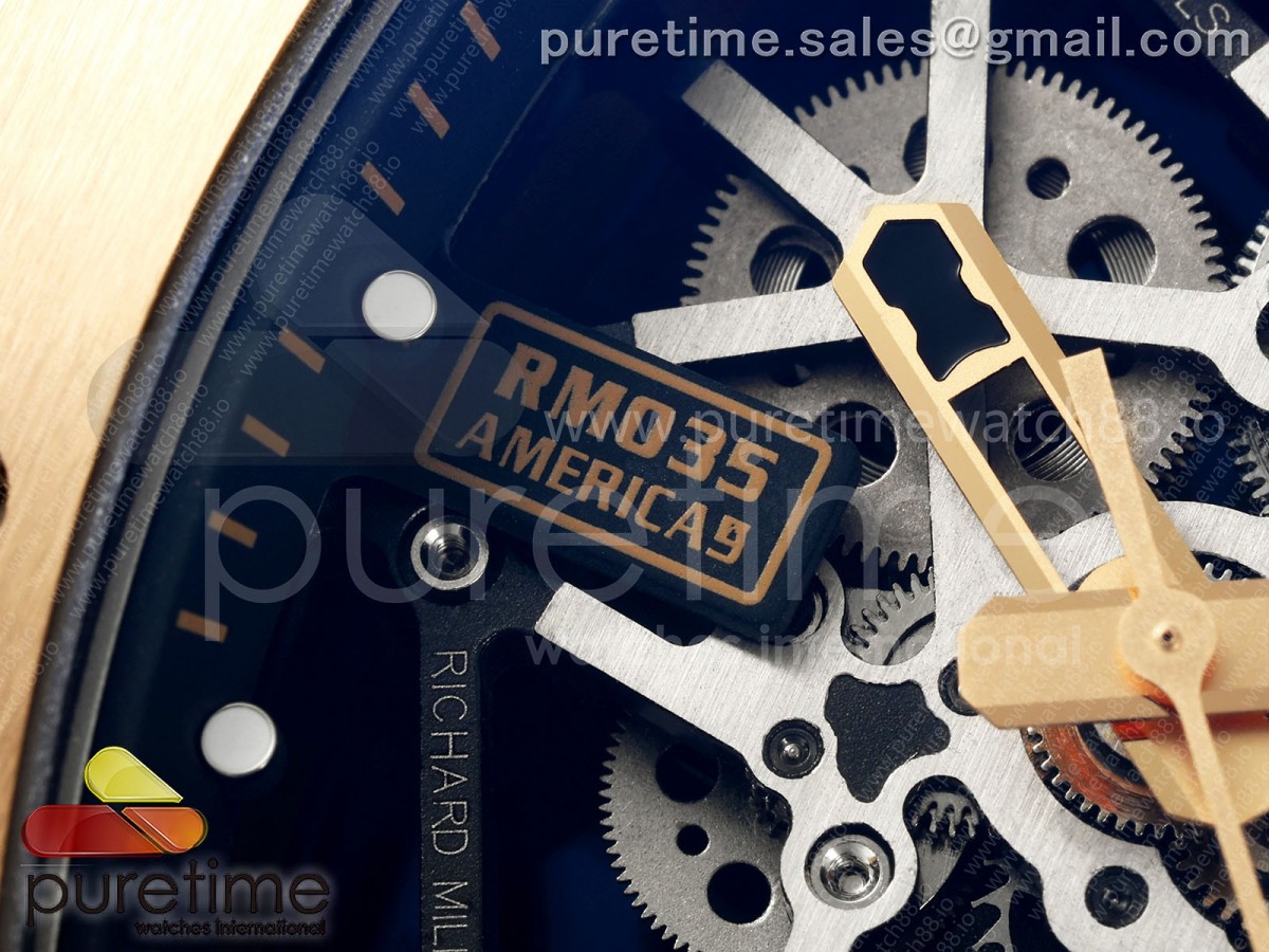 RM035 Americas RG ZF Skeleton Dial on Black Rubber Strap RMUL1