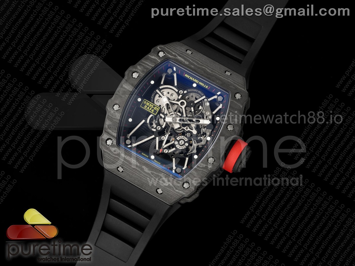 RM35-01 NTPT ZF Skeleton Dial on Black Rubber Strap RMUL3
