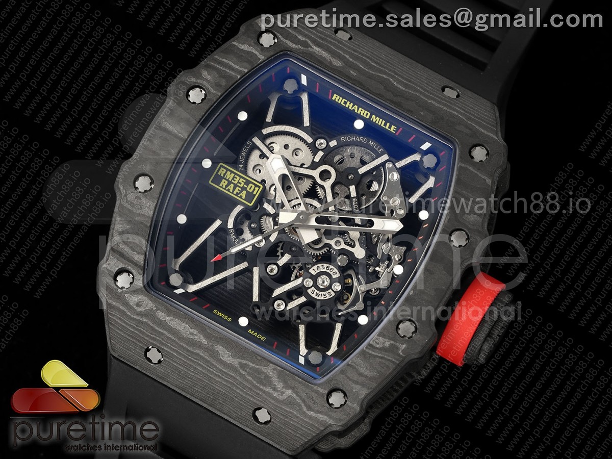 RM35-01 NTPT ZF Skeleton Dial on Black Rubber Strap RMUL3