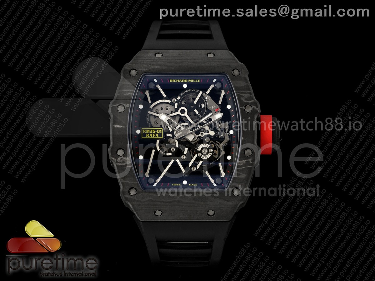 RM35-01 NTPT ZF Skeleton Dial on Black Rubber Strap RMUL3