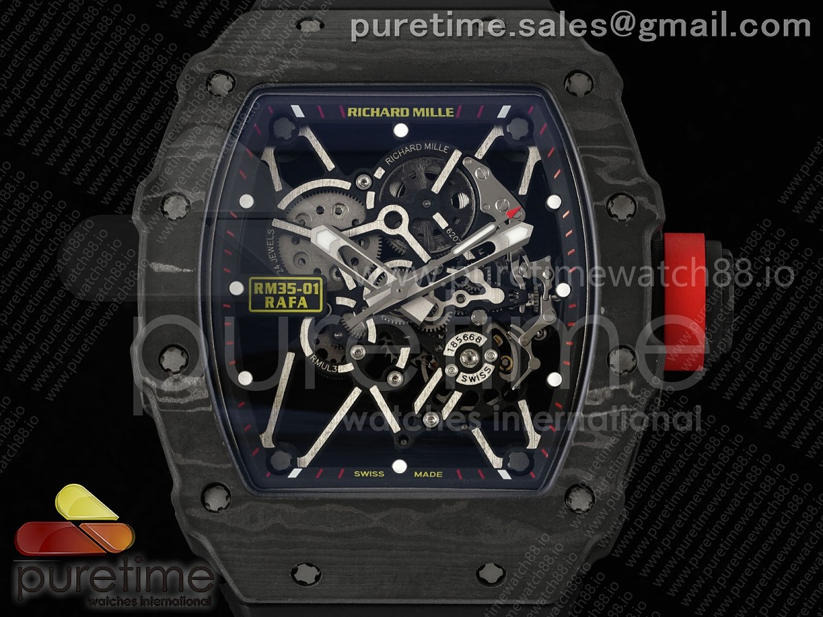 RM35-01 NTPT ZF Skeleton Dial on Black Rubber Strap RMUL3