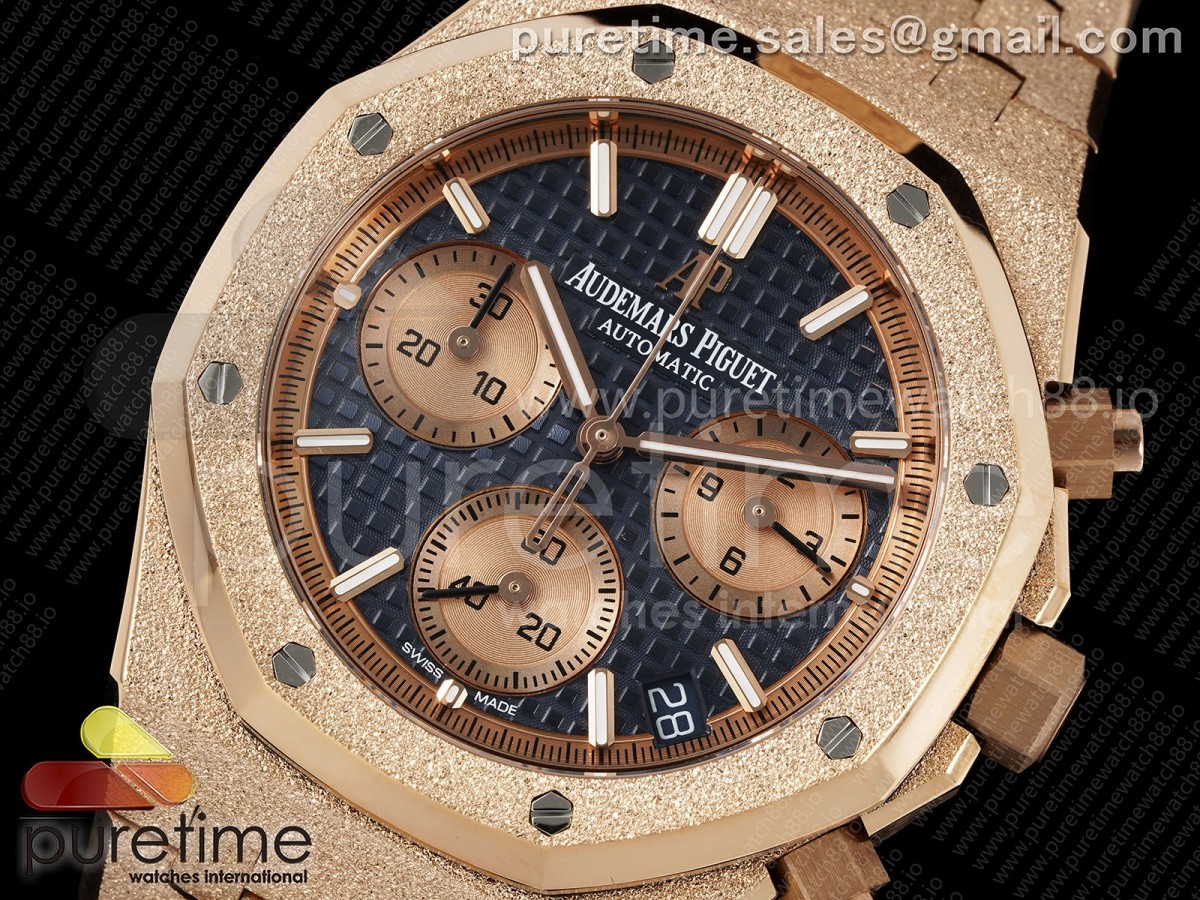 Royal Oak Chrono 26240 Frosted RG APSF Blue Dial on RG Bracelet SA4401